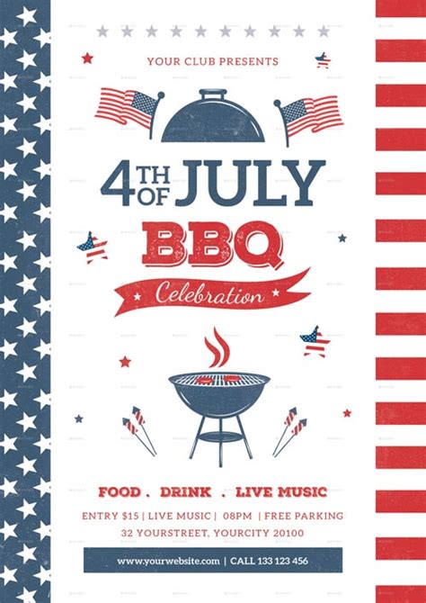 4th of july cookout flyer template